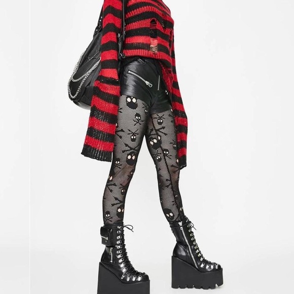 Tripp NYC skull print fishnet leggings - Picture 2 of 4